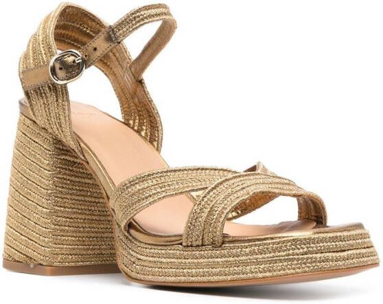 Castañer Metallic slingback sandalen Goud