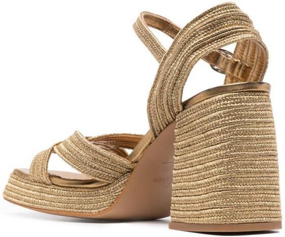 Castañer Metallic slingback sandalen Goud