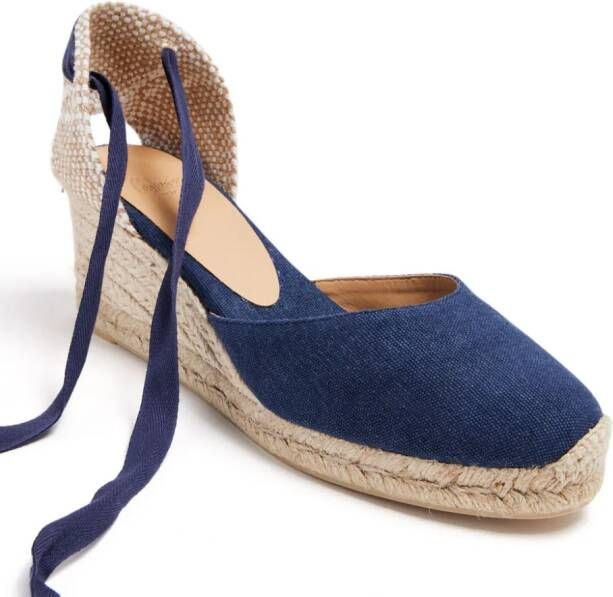 Castañer 80mm espadrilles met veters Blauw