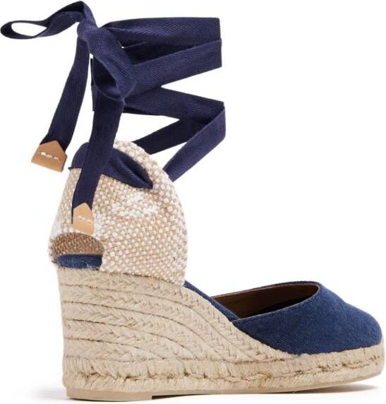 Castañer 80mm espadrilles met veters Blauw