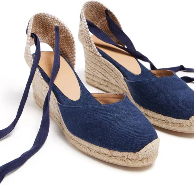 Castañer 80mm espadrilles met veters Blauw