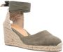 Castañer Carina espadrilles met sleehak Groen - Thumbnail 2