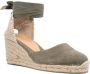 Castañer Espadrilles met leren hak Groen - Thumbnail 2