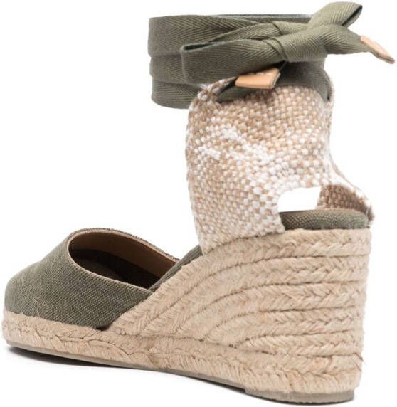 Castañer Carina espadrilles met sleehak Groen