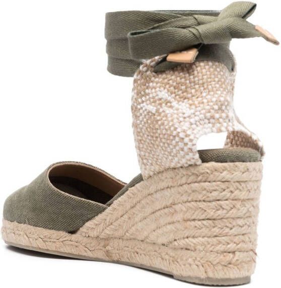 Castañer Espadrilles met leren hak Groen