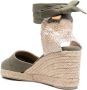 Castañer Carina espadrilles met sleehak Groen - Thumbnail 3