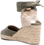 Castañer Espadrilles met leren hak Groen - Thumbnail 3