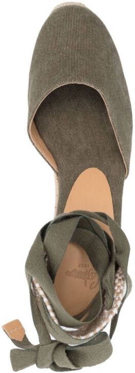 Castañer Carina espadrilles met sleehak Groen