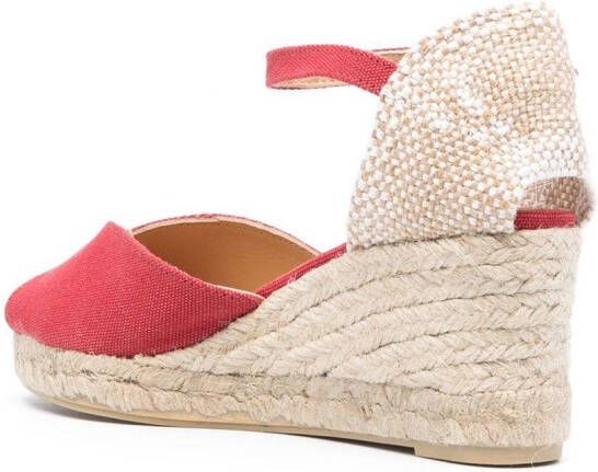 Castañer Espadrilles met leren hak Rood