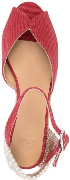 Castañer Espadrilles met leren hak Rood