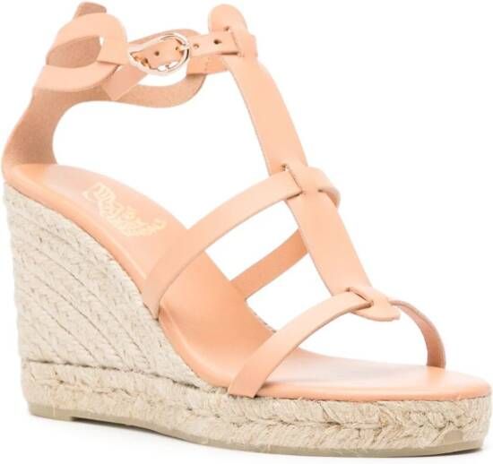 Castañer Espadrilles met sleehak Beige