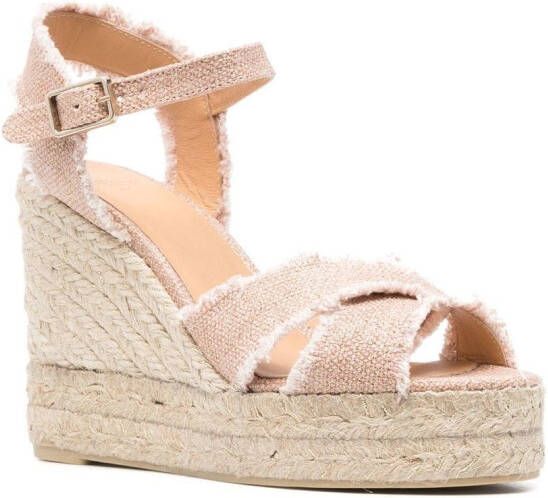 Castañer 110 mm Bromelia espadrilles met sleehak Roze