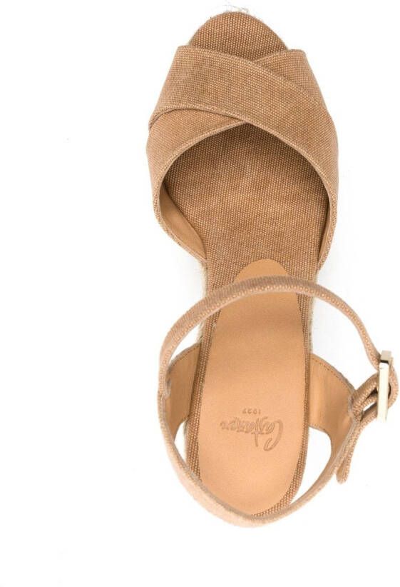 Castañer 110 mm Blaudell espadrilles met sleehak Bruin