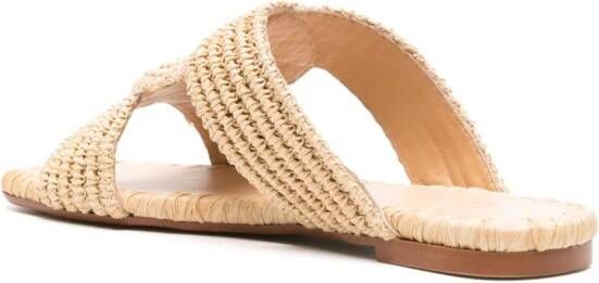 Castañer Prado raffia slippers Beige