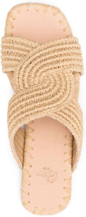 Castañer Prado raffia slippers Beige