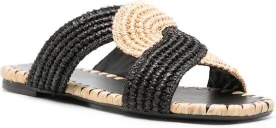 Castañer Prado slippers met gedraaid detail Zwart