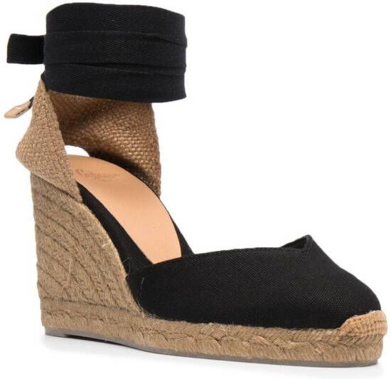 Castañer Raffia sandalen Zwart