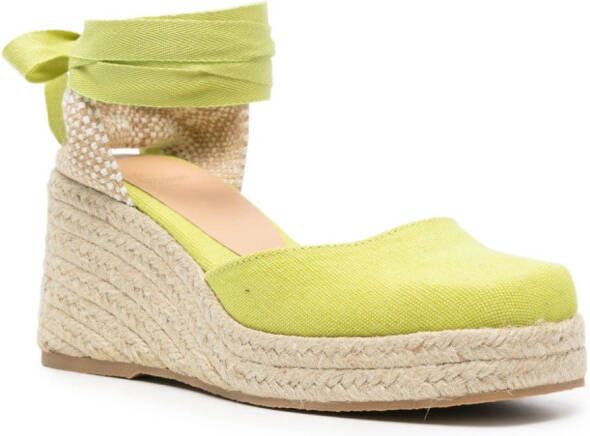 Castañer Tina espadrilles met sleehak Groen