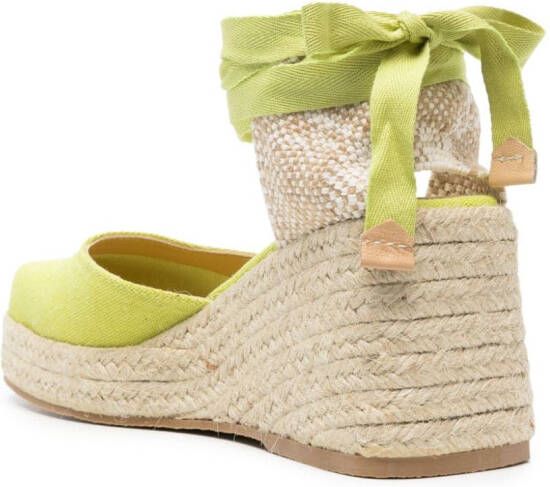 Castañer Tina espadrilles met sleehak Groen