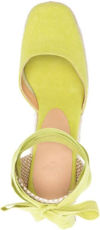 Castañer Tina espadrilles met sleehak Groen