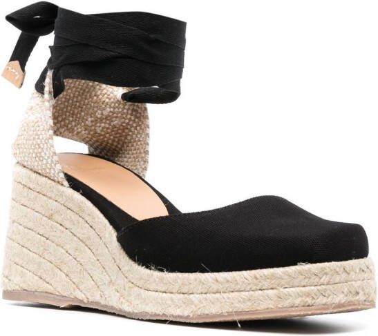 Castañer Tina espadrilles met sleehak Zwart