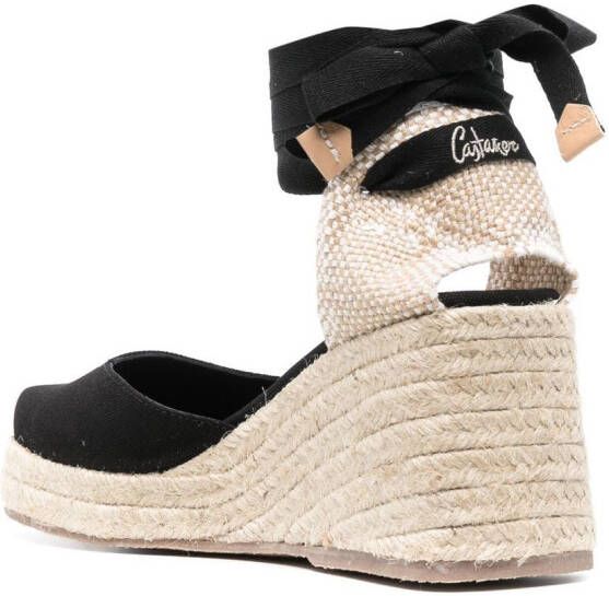 Castañer Tina espadrilles met sleehak Zwart