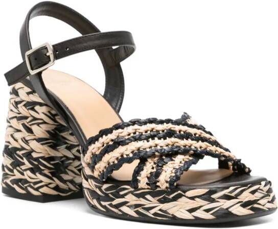 Castañer Vicen raffia sandalen Zwart