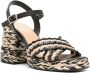 Castañer Vicen raffia sandalen Zwart - Thumbnail 2