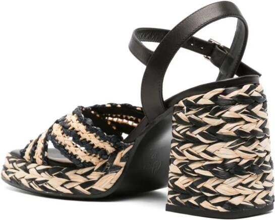 Castañer Vicen raffia sandalen Zwart