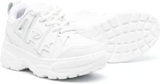 Chiara Ferragni Kids Sneakers met Eyelike-patroon Wit