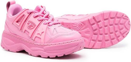 Chiara Ferragni Kids Sneakers met Eyelike-patroon Roze