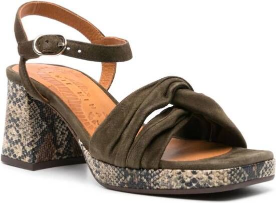 Chie Mihara Gelia 55 suède sandalen Groen