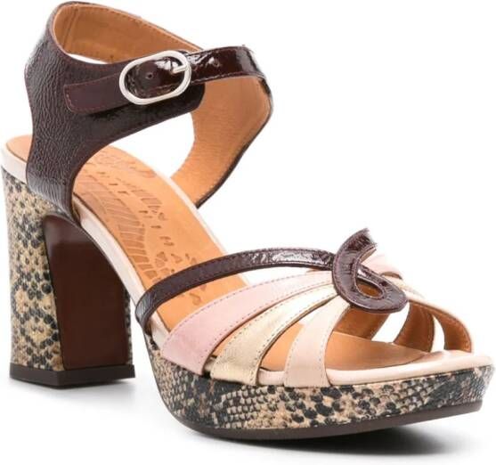 Chie Mihara Kelati 85mm leren sandalen Bruin