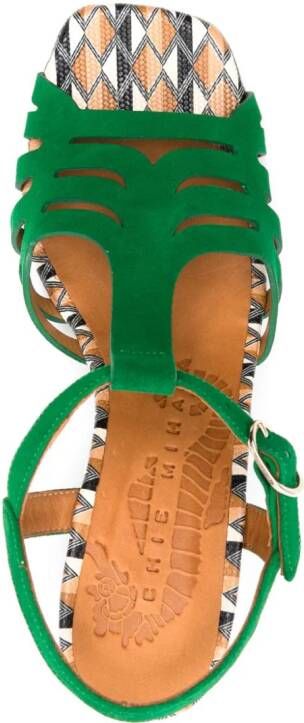 Chie Mihara Pesca sandalen met geometrische print Groen