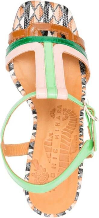 Chie Mihara Piyata 70mm leren sandalen Groen