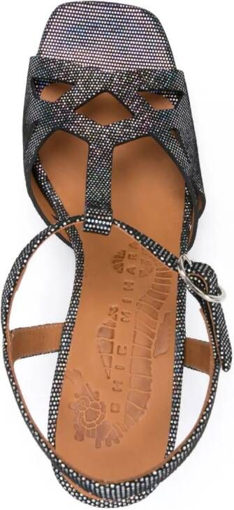 Chie Mihara Plau 90mm leren sandalen Zwart