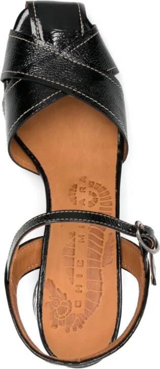 Chie Mihara Roley 60 mm gelakte sandalen Zwart
