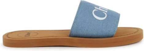 Chloé Kids Slippers met logoprint Blauw