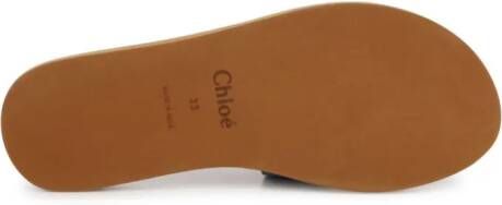 Chloé Kids Slippers met logoprint Blauw