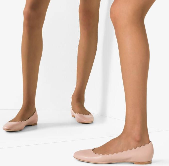 Chloé Lauren leren ballerina's Roze