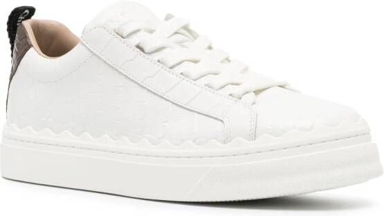 Chloé Lauren sneakers met krokodillen-reliëf Wit