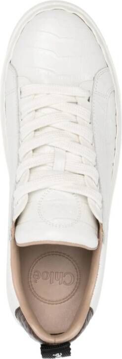 Chloé Lauren sneakers met krokodillen-reliëf Wit