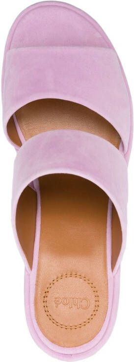 Chloé 95 mm Odina suède muiltjes Paars