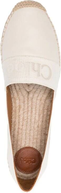 Chloé Pila espadrilles met geborduurd logo Beige