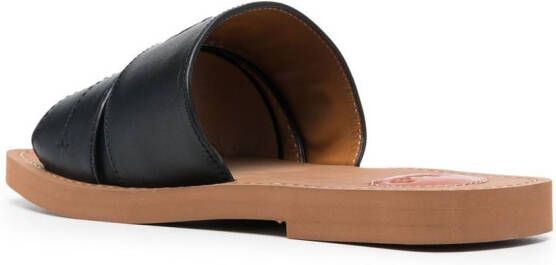 Chloé Sandalen met geborduurd logo Zwart