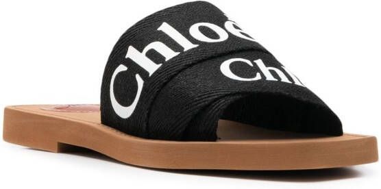 Chloé Sandalen met logobandje Zwart