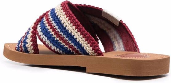 Chloé Woody slippers met gekruiste bandjes Blauw