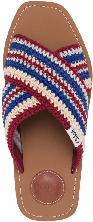 Chloé Woody slippers met gekruiste bandjes Blauw