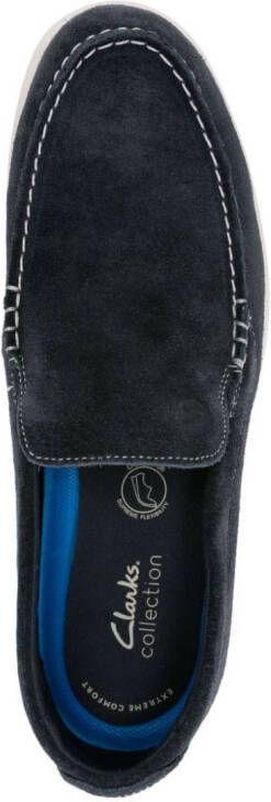 Clarks Flexway Step suède loafers Blauw