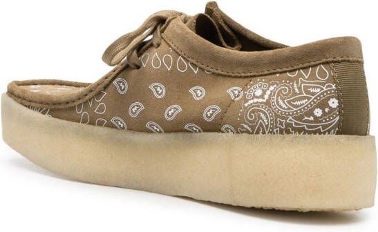 Clarks Originals Derby schoenen met bandanaprint Groen